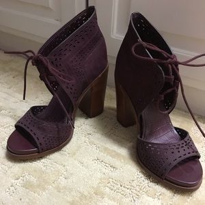 Burgundy Peep Toe Heel